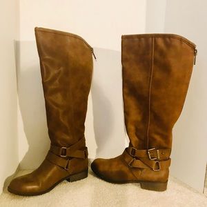 💫 MADDEN GIRL Red-Zipped Brown Boots